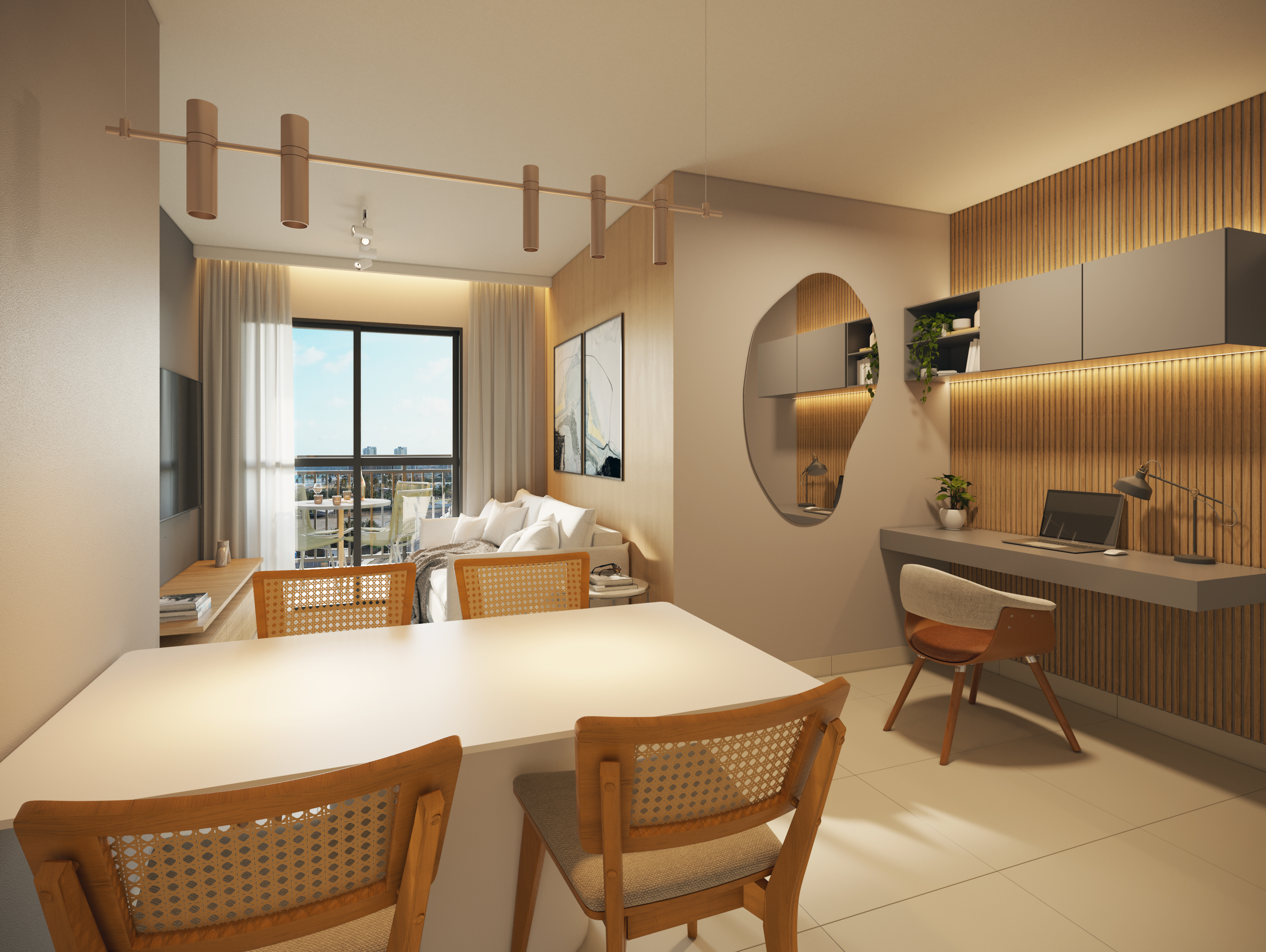 Sala Apto Comfort 65m²